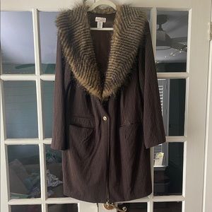 Baby Phat Brown and Tan Blazer with Plush Collar